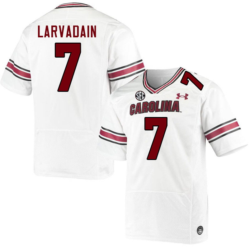 Men #7 Gage Larvadain South Carolina Gamecocks College Football Jerseys Stitched-White